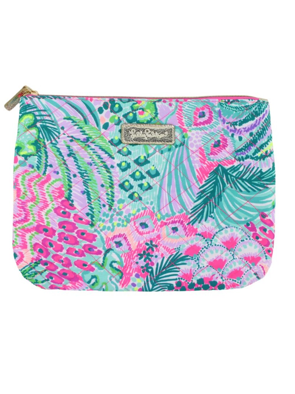 Lilly Pulitzer "Banana Split" Large Quilted Zip Pouch - Limited Edition